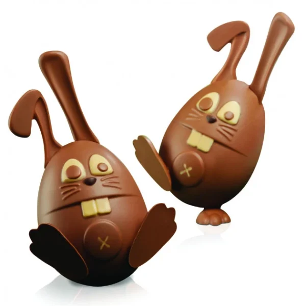 luxe soldes Moule Chocolat Oeuf Lapin Ø 10 X H 21 Cm (x2) Pavoni 1