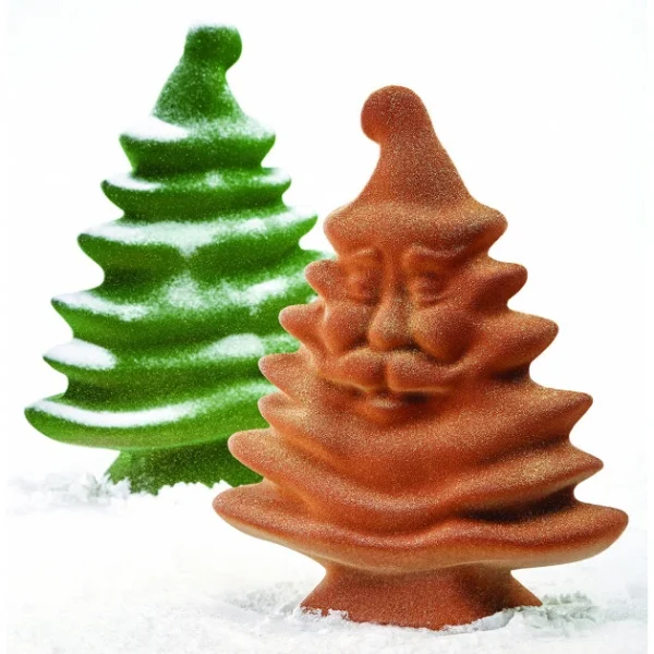 dernières Moule Chocolat Sapin De Noël Vivant 16 X 7,5 Cm X H 20 Cm (x2) Pavoni 1