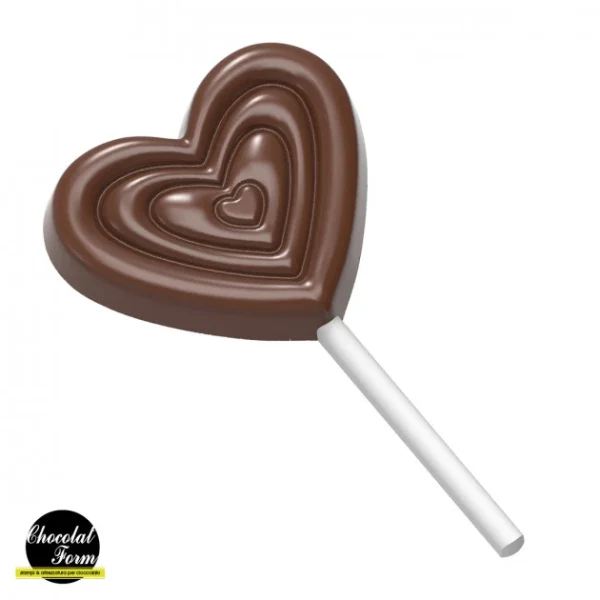 Chocolat Form Moule Chocolat Sucette Cœur 5,9 X 5,1 Cm (x4) Chocolate Form Prix très abordable 1