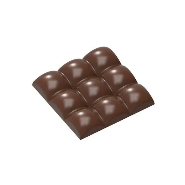 Large choix en ligne Moule Chocolat Tablette 9 Carrés Bombés 79,5 Mm (x3) Chocolate World 1