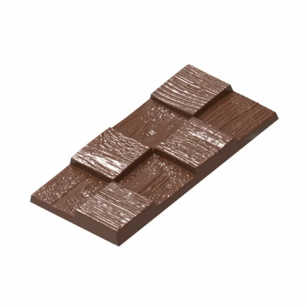 Moule Chocolat Tablette Effet Bois (x4) Chocolat Form marques pas cher 1