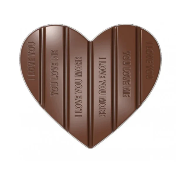 Meilleur Prix Moule Tablette Chocolat Cœur 12,5 X 11 Cm (x2) Chocolate World 1